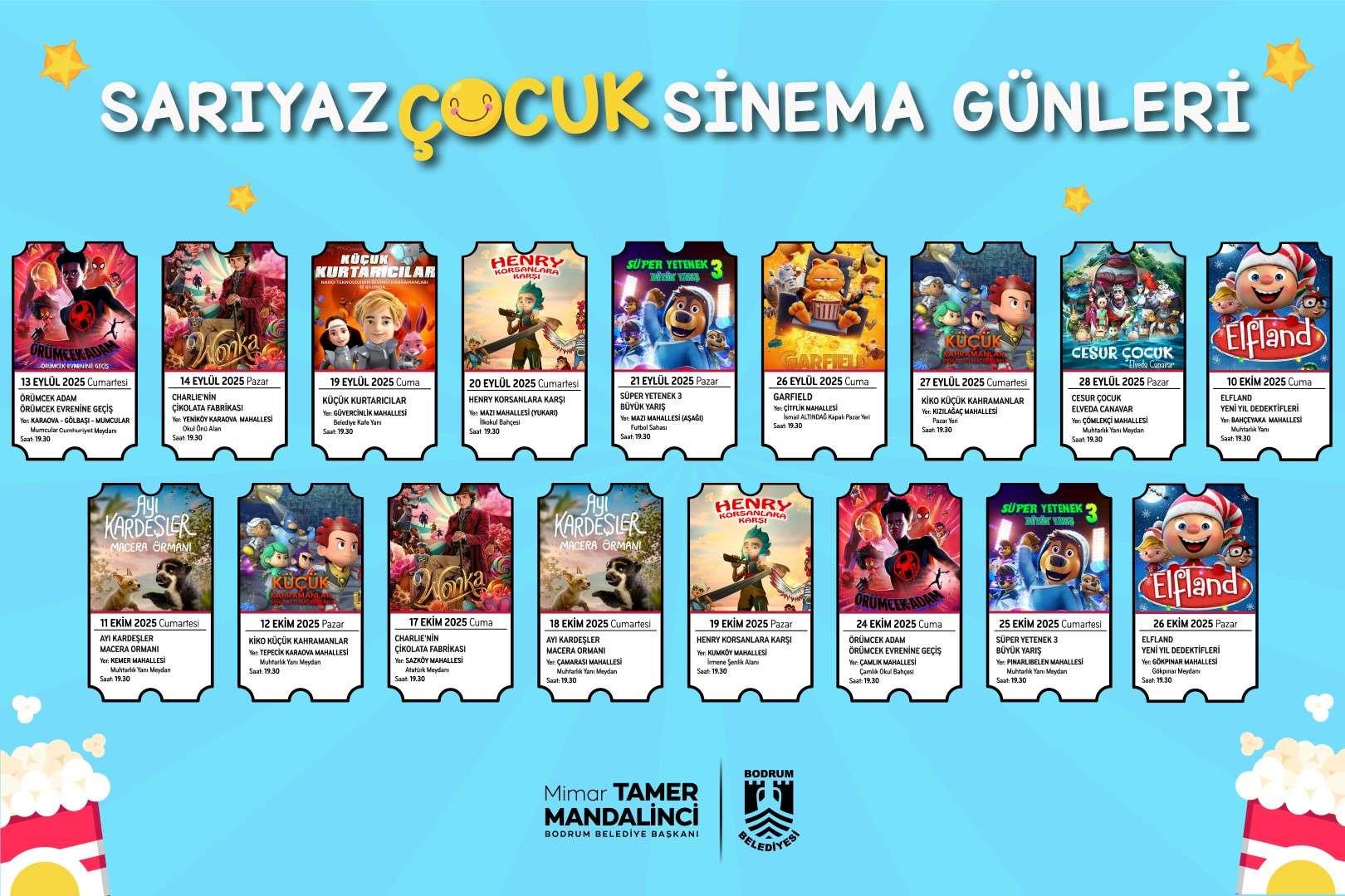LATE SUMMER “SARIYAZ” CINEMA DAYS FOR YOUNG AUDIENCES ACROSS BODRUM