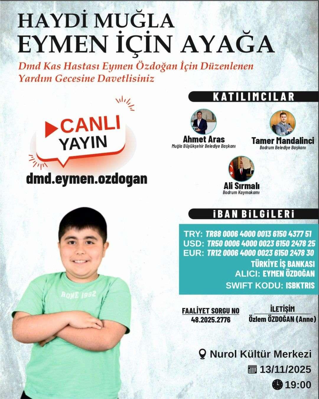 MUĞLA STANDS UNITED: MAJOR CHARITY NIGHT FOR EYMEN IN BODRUM