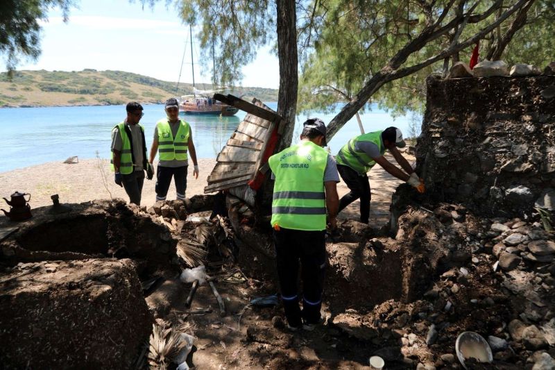 ILLEGAL STRUCTURES DEMOLISHED IN BODRUM’S PROTECTED ADABOĞAZI COVE