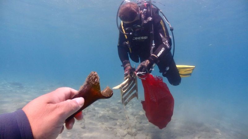 168 KILOS OF WASTE REMOVED FROM GÜNDOĞAN SEABED