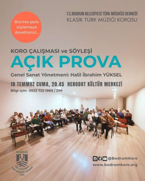 BODRUM BELEDİYESİ TÜRK MUSİKİSİ DERNEĞİNDEN BODRUMLU MÜZİKSEVERLERE DAVET