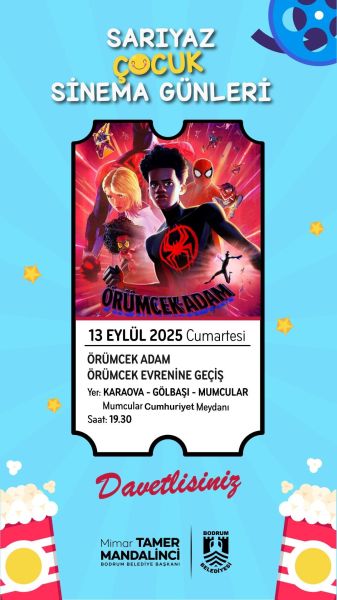 LATE SUMMER “SARIYAZ” CINEMA DAYS FOR YOUNG AUDIENCES ACROSS BODRUM