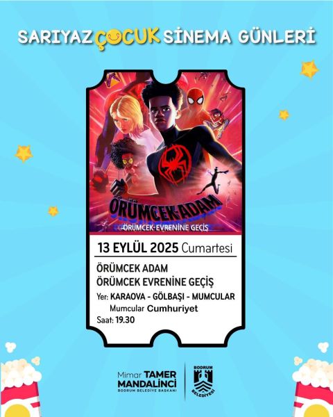 LATE SUMMER “SARIYAZ” CINEMA DAYS FOR YOUNG AUDIENCES ACROSS BODRUM