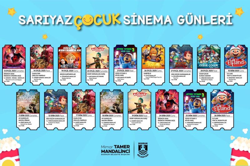 LATE SUMMER “SARIYAZ” CINEMA DAYS FOR YOUNG AUDIENCES ACROSS BODRUM