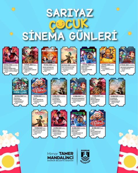 LATE SUMMER “SARIYAZ” CINEMA DAYS FOR YOUNG AUDIENCES ACROSS BODRUM