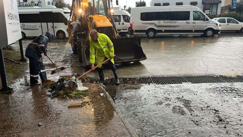 BODRUM’DA METREKAREYE 45 KİLOGRAM YAĞIŞ DÜŞTÜ