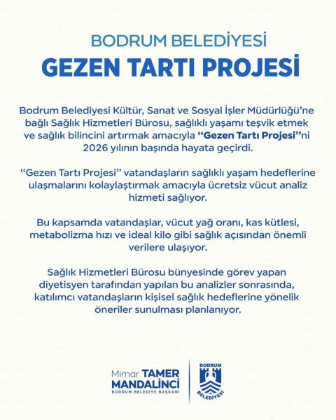 BELEDİYEDEN SAĞLIKLI YAŞAMA DESTEK: GEZEN TARTI PROJESİ