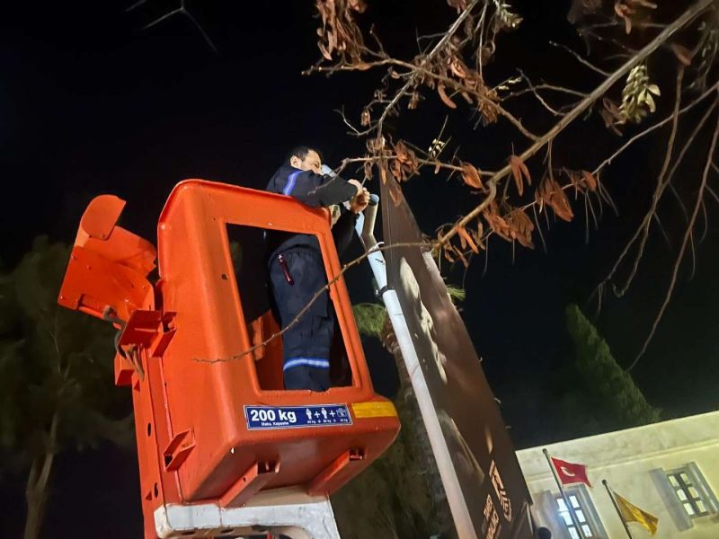 BELEDİYE EKİPLERİNDEN FIRTINA VE YAĞIŞ MESAİSİ