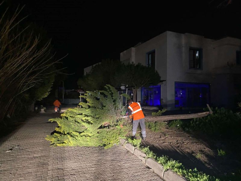 PARK VE BAHÇELER EKİPLERİ FIRTINADA SAHADAYDI