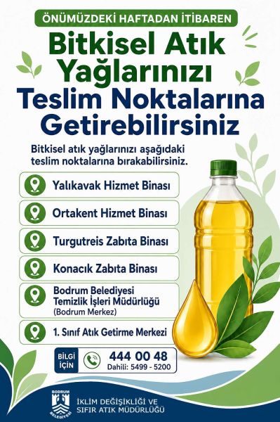 BİTKİSEL ATIK YAĞLAR GERİ DÖNÜŞÜME KAZANDIRILIYOR