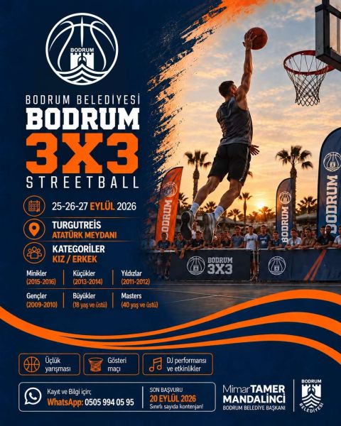 BODRUM 3X3 STREETBALL HEYECANI TURGUTREİS’TE YAŞANACAK