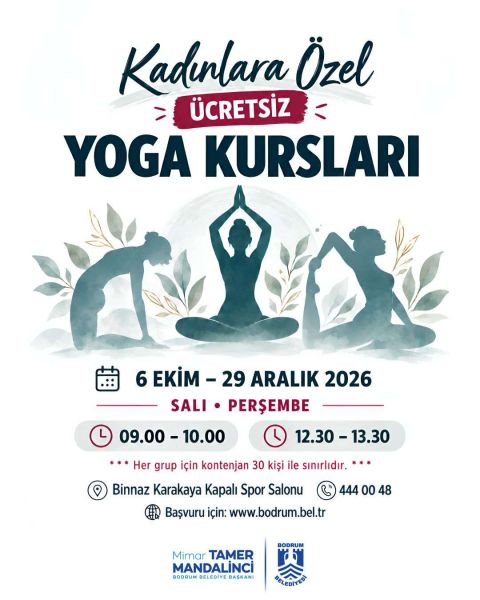 BELEDİYENİN KADINLARA ÖZEL DÜZENLEDİĞİ ÜCRETSİZ YOGA KURSLARINA KAYITLAR BAŞLADI!