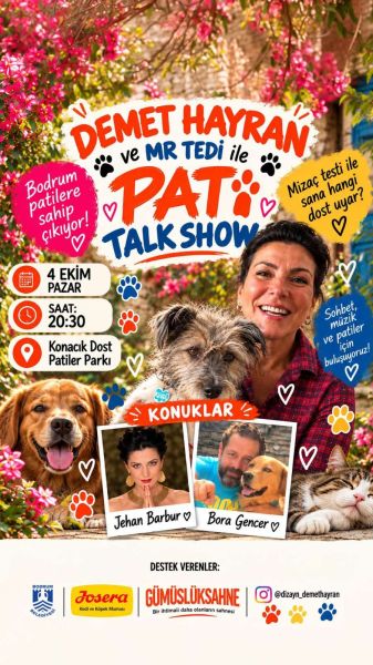 BODRUM’DA “DEMET HAYRAN VE MR TEDİ İLE PATİ TALK SHOW” ETKİNLİĞİ