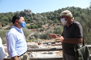 BAŞKAN ARAS’TAN PEDASA ANTİK KENTİ’NE ZİYARET