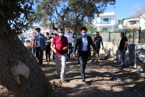 BAŞKAN ARAS BİRİM MÜDÜRLERİYLE YİNE SAHADAYDI