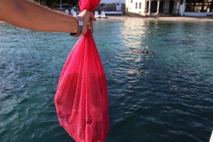 DALGIÇLAR TEMİZLİK ÖNCESİ TÜRK BAYRAĞI AÇTI