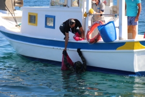 DALGIÇLAR TEMİZLİK ÖNCESİ TÜRK BAYRAĞI AÇTI