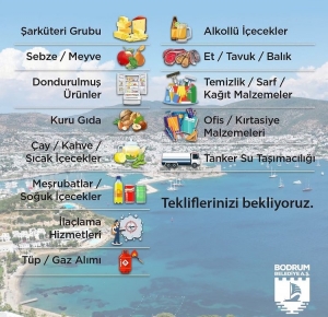 BODRUM BELEDİYE A.Ş. İHTİYACI OLAN SATIN ALMA GRUPLARINI YAYINLADI