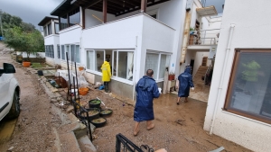 BODRUM'DA EKİPLER, SU TAŞKINLARINA KARŞI TEYAKKUZDA