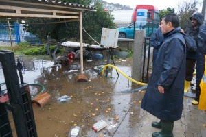 BODRUM'DA EKİPLER, SU TAŞKINLARINA KARŞI TEYAKKUZDA