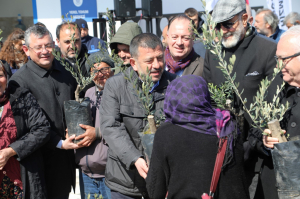 YANGINDA ZARAR GÖREN ÜRETİCİYE 3500 ADET ZEYTİN FİDANI HİBE EDİLDİ