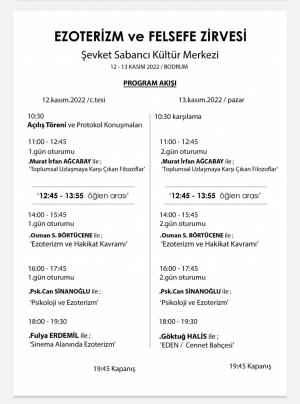 “EZOTERİZM VE FELSEFE ZİRVESİ” BODRUM’DA