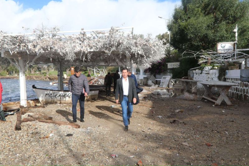 BAŞKAN ARAS’TAN FIRTINADAN ETKİLENEN İŞ YERLERİNE ZİYARET