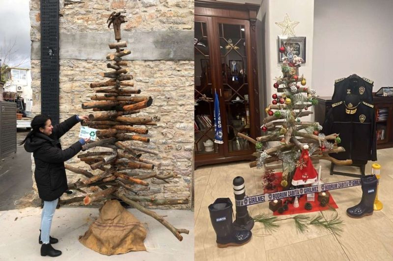 BELEDİYEDEN ÇEVRE DOSTU YENİ YIL AĞAÇLARI