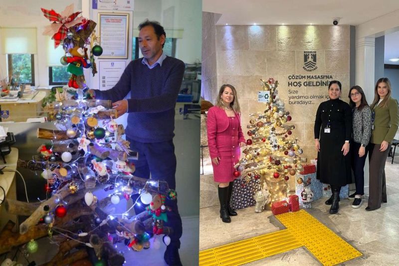 BELEDİYEDEN ÇEVRE DOSTU YENİ YIL AĞAÇLARI