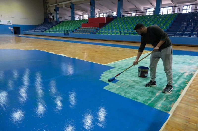 BİNNAZ KARAKAYA SPOR SALONUNDA ÇALIŞMALAR TAMAMLANDI