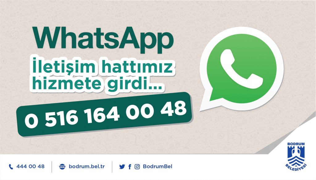 WHATSAPP COMMUNICATION LINE OF BODRUM MUNICIPALITY HAS BEEN LAUNCHED