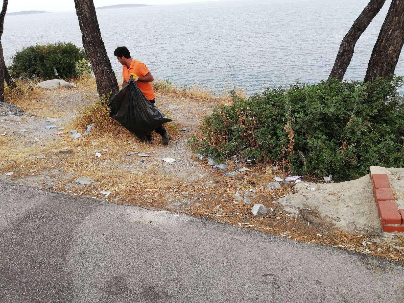 BODRUM - HAVAALANI YOL GÜZERGAHINDA TEMZİLİK ÇALIŞMASI YAPILDI