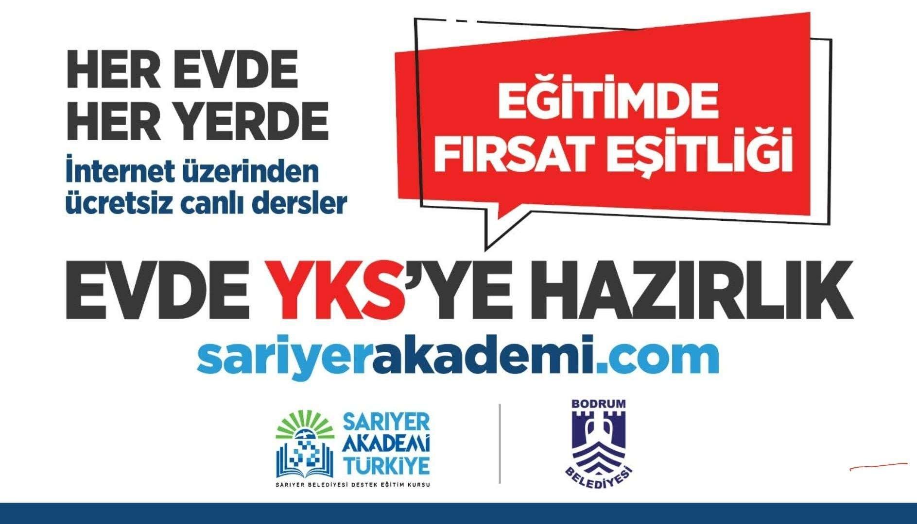 YKS'YE HAZIRLANAN ÖĞRENCİLERİMİZE ONLINE EĞİTİM DESTEĞİ VERDİK