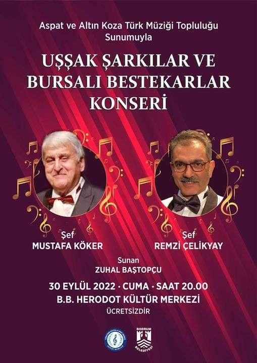 UŞŞAK ŞARKILAR VE BURSALI BESTEKARLAR KONSERİ DÜZENLENDİ