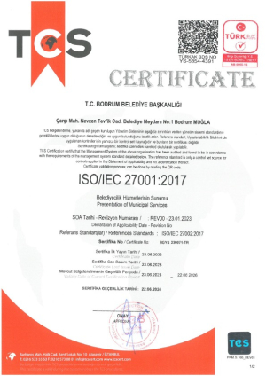 BELEDİYEMİZ TÜRKAK (TÜRK AKREDİTASYON KURUMU) ONAYLI 20 İSO BELGESİ ALDI