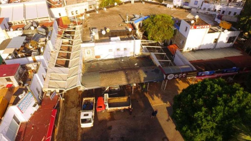 GIDA ÇARŞISI PROJESİNDE DIŞ CEPHE MALZEME SÖKÜMÜ YAPILDI