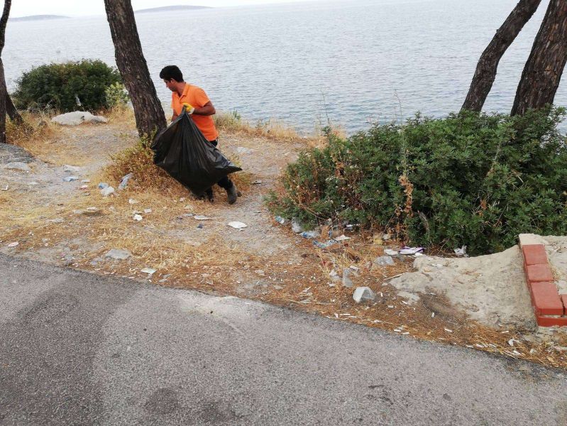 BODRUM - HAVAALANI YOL GÜZERGAHINDA TEMZİLİK ÇALIŞMASI YAPILDI