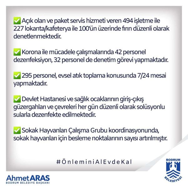 PANDEMİ DÖNEMİNDE YAPTIĞIMIZ ÇALIŞMALAR İLE VATANDAŞLARIMIZIN YANINDA YER ALDIK