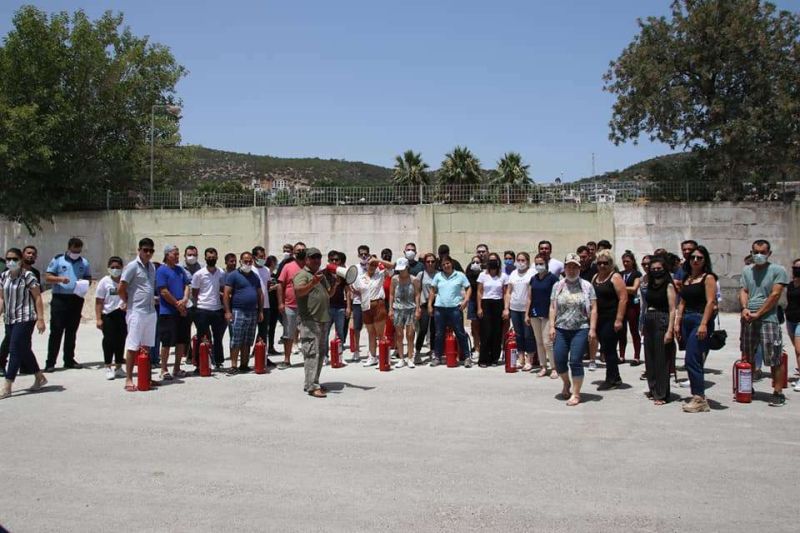 BODRUM BELEDİYESİ GIDA A.Ş. PERSONELİNE YANGINA MÜDAHELE EĞİTİMİ VERİLDİ